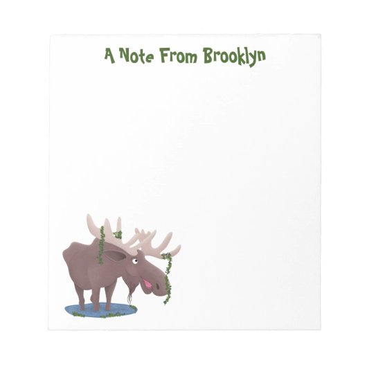 Bloc-note Funny happy moose cartoon illustration (Devant)