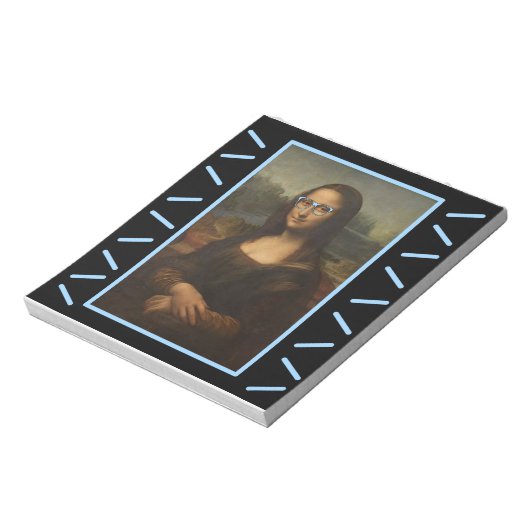 Bloc-note Funny Mona Lisa nerd verre (Tourné)