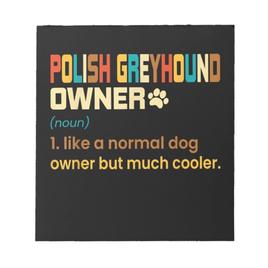 Bloc-note Funny Polish Greyhound Vintage (Devant)