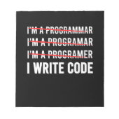 Bloc-note Funny Programmer I Wite Code (Devant)