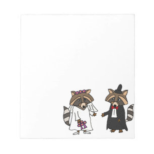 Bloc-note Funny Raccoon mariée et Mariage de chambre