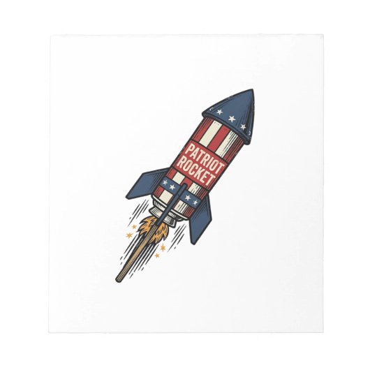 Bloc-note Fusée Patriot 4 juillet Conception de feux d'artif (Devant)