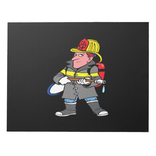 Bloc-note Futur Pompier Hose Veste et Secourt casque (Devant)