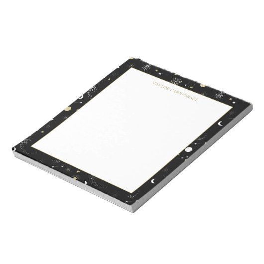 Bloc-note Galaxies & Étoiles - Ajouter un nom (Tourné)