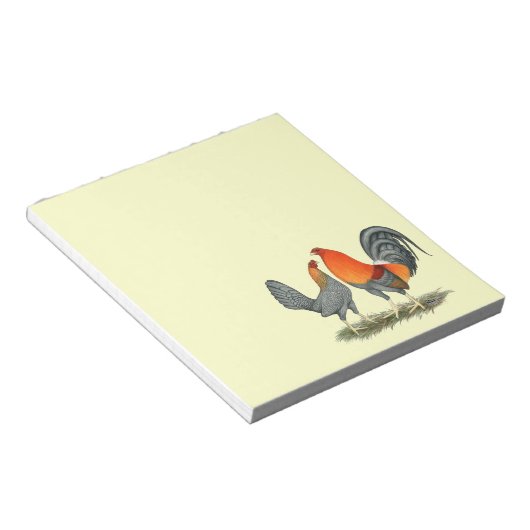 Bloc-note Gamefowl rouge bleu (Incliné)