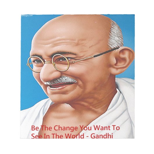 Bloc-note Gandhi & Be The Change Quote (Devant)