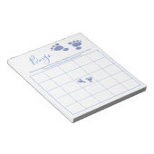 Bloc-note Garçon mignonne bébé Empreinte Baby shower Bingo J (Incliné)