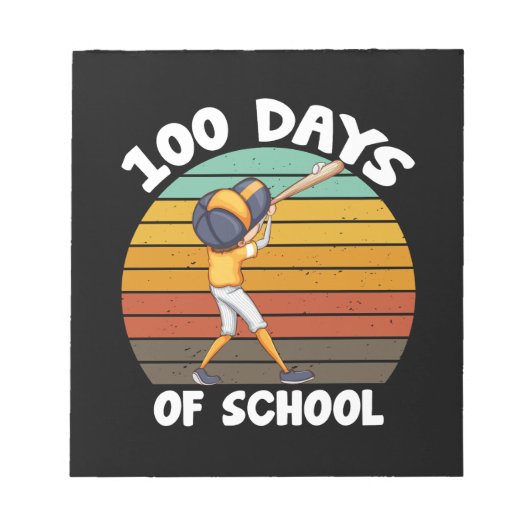 Bloc-note Garçons 100 jours d'école Baseball 100e jour (Devant)