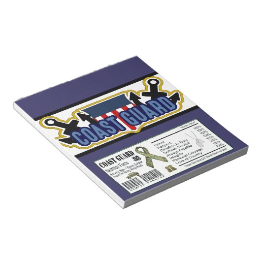 Bloc-note Garde côtière Célébration militaire Candy Bar Wrap (Incliné)