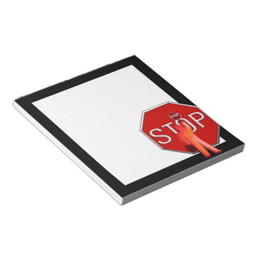 Bloc-note Garde de passage avec panneau d'arrêt (Incliné)