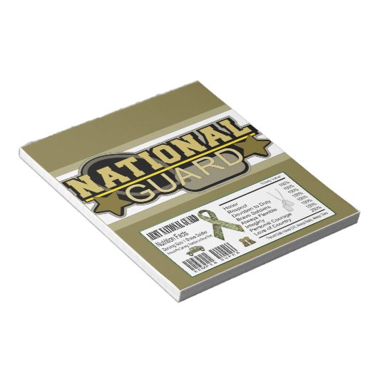 Bloc-note Garde nationale Militaire Candy Bar Wrapper (Incliné)