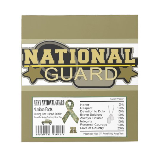 Bloc-note Garde nationale Militaire Candy Bar Wrapper (Devant)