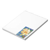 Bloc-note Gardenia jaune géant sur Arrière - plan bleu (Tourné)