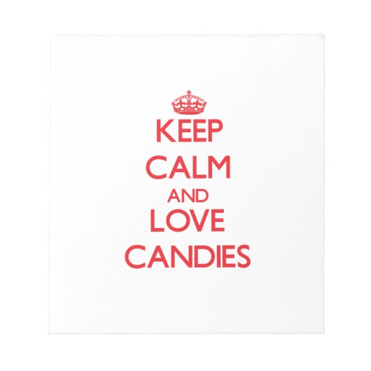 Bloc-note Gardez calme et amour Candies (Devant)