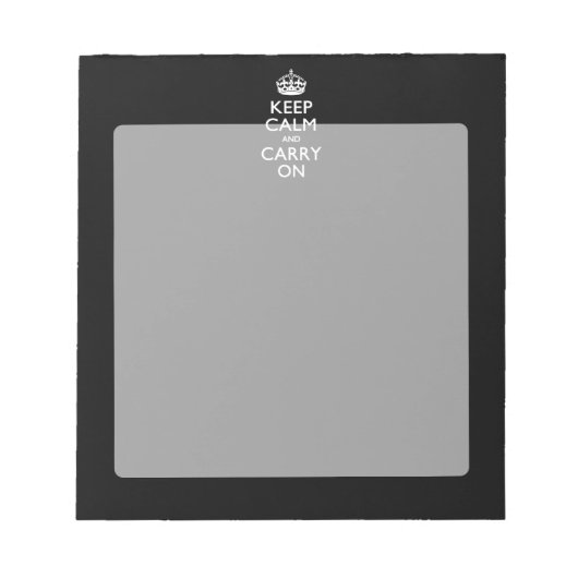 Bloc-note GARDEZ LE CALME ET PORTEZ SUR LE Noir Solide (Devant)