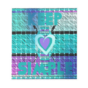 Bloc-note Gardez-le simple : Cyan Heart & Clarity Art Motif