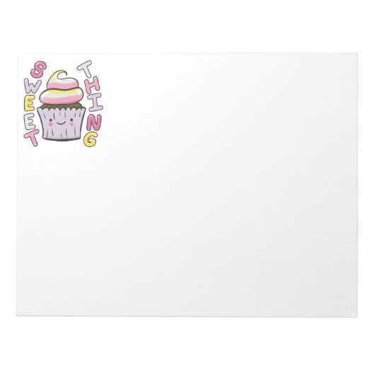 Bloc-note Gâteau Cupcake Kawaii Mignon avec Texte (Devant)