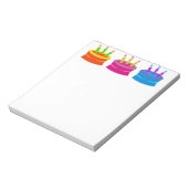 Bloc-note Gâteau d'anniversaire coloré (Tourné)