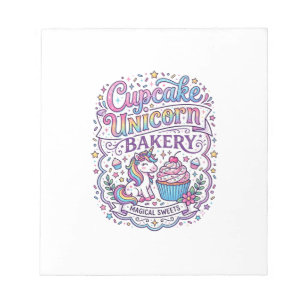 Bloc-note Gâteau Licorne Licorne Boulangerie Fond Blanc Pr