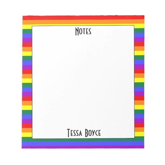 Bloc-note Gay Pride LGBTQ Pride Colors Monogrammed (Devant)