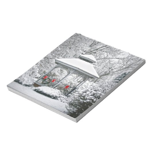 Bloc-note Gazebo dans la neige (Tourné)