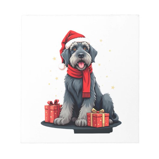 Bloc-note Géant Schnauzer chien Noël fêtes vacances Père Noë (Devant)