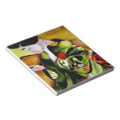 Bloc-note Geisha avec kimono vert olive (Incliné)