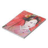 Bloc-note Geisha avec parapluie rouge peinture d'art origina (Tourné)