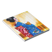 Bloc-note Geisha japonais avec kimono bleu (Incliné)