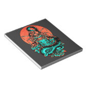 Bloc-note Geisha Tattoo brûlé orange et noir (Incliné)