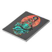 Bloc-note Geisha Tattoo brûlé orange et noir (Tourné)
