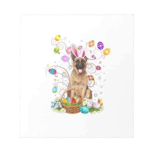 Bloc-note German Shepherd Dog Easter Egg Hunting Basket East (Devant)