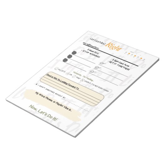 Bloc-note Get Your Mind RIGHT – 5-Minute Journal Notepad (Incliné)