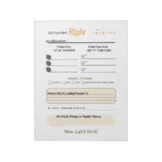 Bloc-note Get Your Mind RIGHT – 5-Minute Journal Notepad