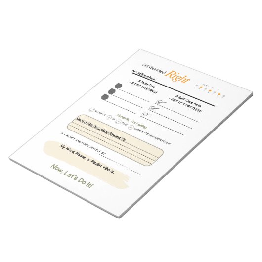 Bloc-note Get Your Mind RIGHT – 5-Minute Journal Notepad (Incliné)