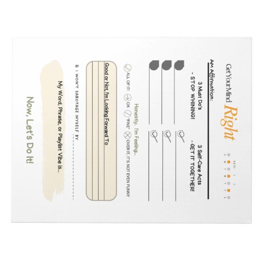 Bloc-note Get Your Mind RIGHT – 5-Minute Journal Notepad (Devant)