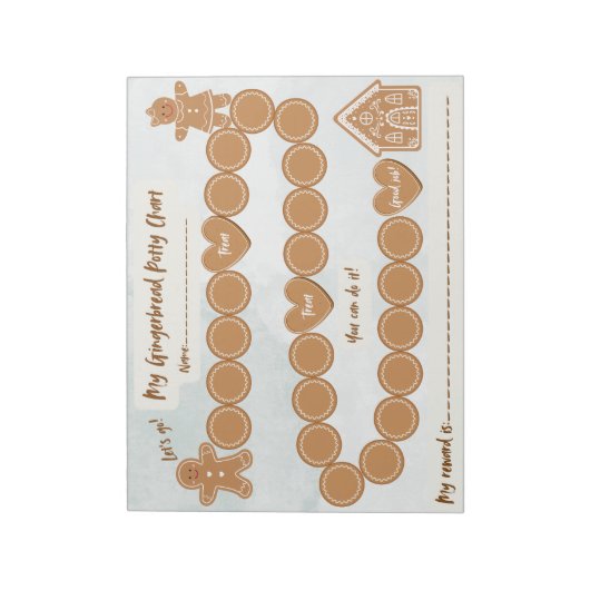 Bloc-note Gingerbread Potty Training Chart Notepad (Tourné)
