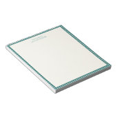 Bloc-note Gingham à carreaux bleu sarcelle personnalisé avec (Incliné)