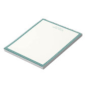 Bloc-note Gingham à carreaux bleu sarcelle personnalisé avec (Tourné)