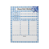 Bloc-note Gingham Floral Bleu _ Collection de données sur le (Tourné)