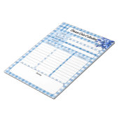 Bloc-note Gingham Floral Bleu _ Collection de données sur le (Incliné)