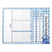 Bloc-note Gingham Floral Bleu _ Collection de données sur le (Devant)