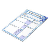 Bloc-note Gingham Floral Bleu _ Collection de données sur le (Incliné)
