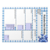 Bloc-note Gingham Floral Bleu _ Collection de données sur le (Devant)