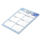 Bloc-note Gingham Floral Bleu_ Compétences en Soins Infirmie (Incliné)