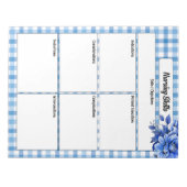 Bloc-note Gingham Floral Bleu_ Compétences en Soins Infirmie (Devant)