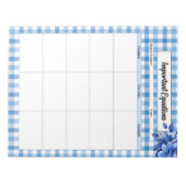 Bloc-note Gingham Floral Bleu _ Équations Importantes (Devant)