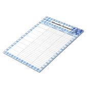 Bloc-note Gingham Floral Bleu _ Évaluation d'intervention (Incliné)