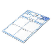 Bloc-note Gingham Floral Bleu _ Maladie Temp 1 (Incliné)
