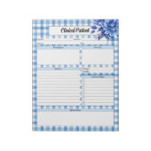 Bloc-note Gingham Floral Bleu _ Patient Clinique (Tourné)